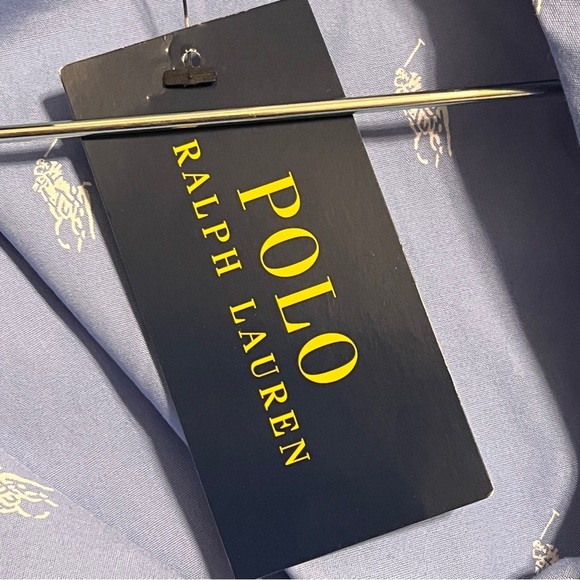 NWT Polo Ralph Lauren Pajama Shirt Mens 3XL Blue Pony Logo Button Up - Picture 8 of 13